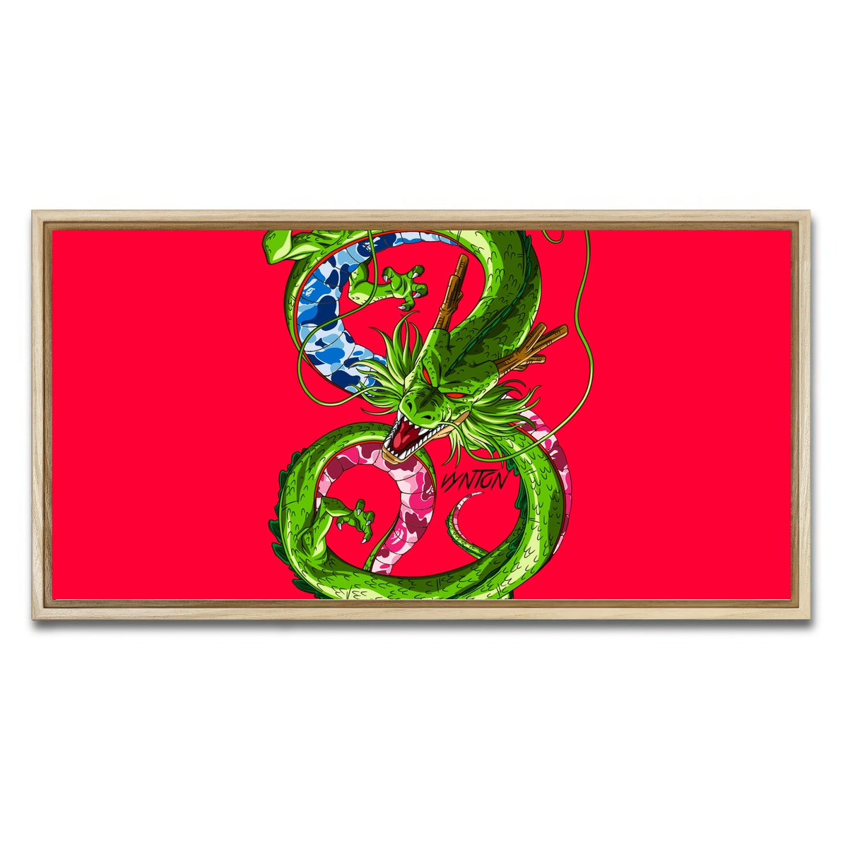 AUTO-MOCKUP WHITE | BAPE SHENRON | 1 Piece | Natural Framed Canvas | group=2x1