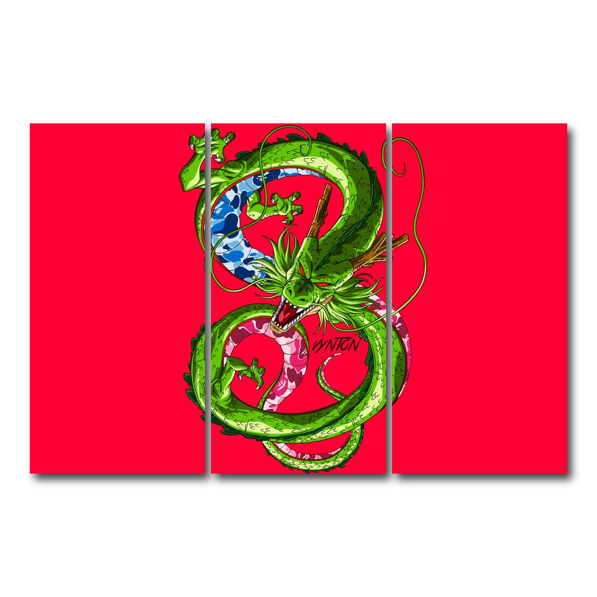 AUTO-MOCKUP WHITE | BAPE SHENRON | 3 Piece | Gallery Wrap Canvas | group=12x24