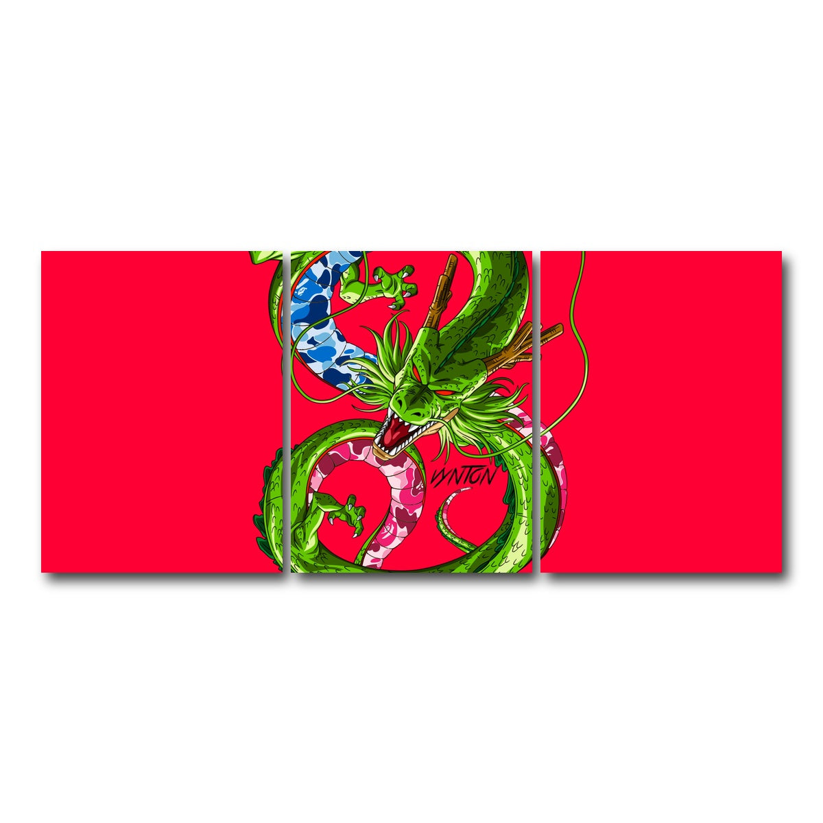 AUTO-MOCKUP WHITE | BAPE SHENRON | 3 Piece | Gallery Wrap Canvas | group=18x24