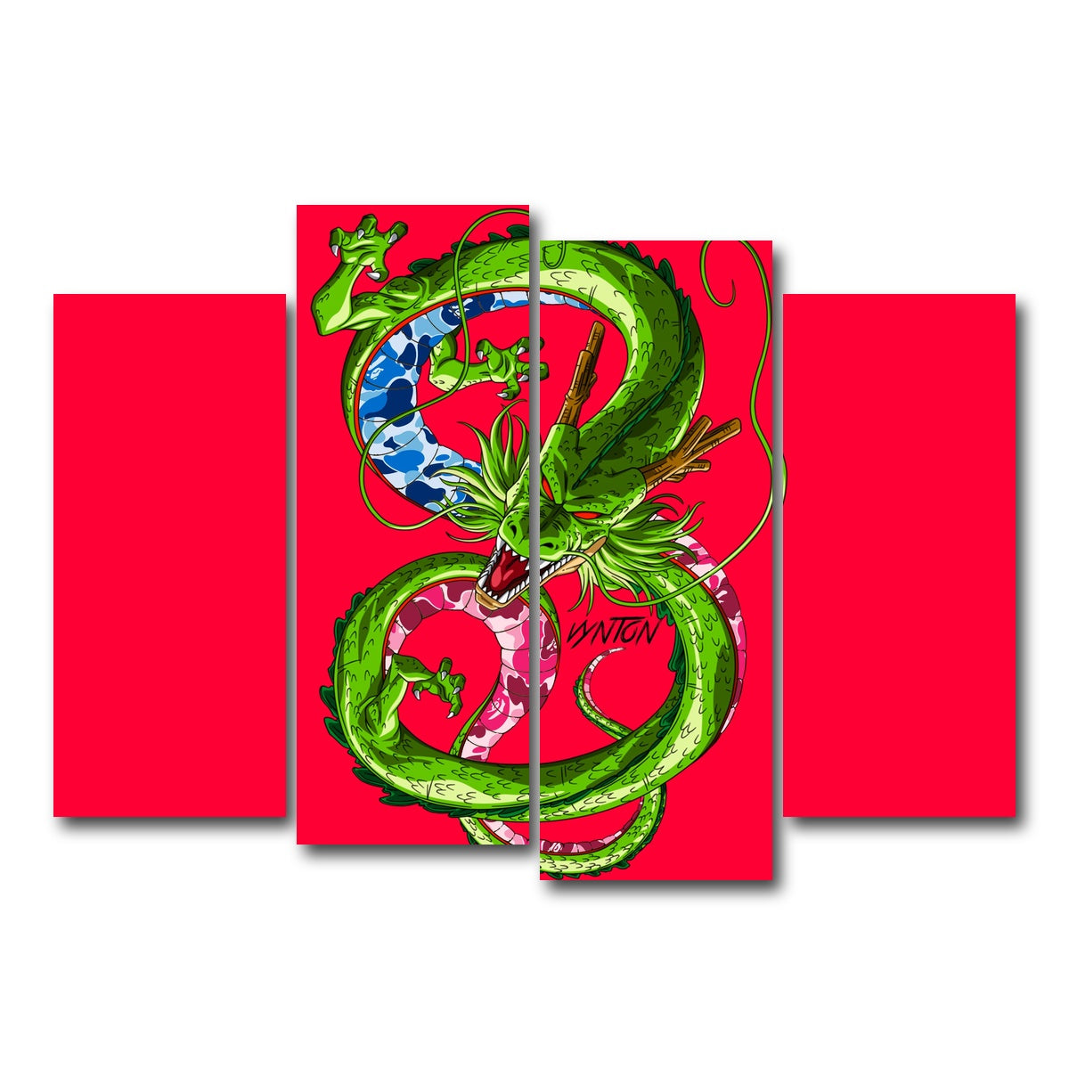 AUTO-MOCKUP WHITE | BAPE SHENRON | 4 Piece | Gallery Wrap Canvas | group=4_normal