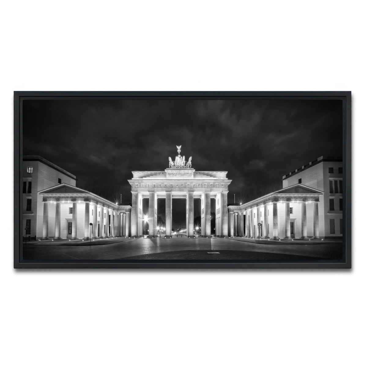 AUTO-MOCKUP WHITE | BERLIN Brandenburg Gate | 1 Piece | Black Framed Canvas | group=2x1