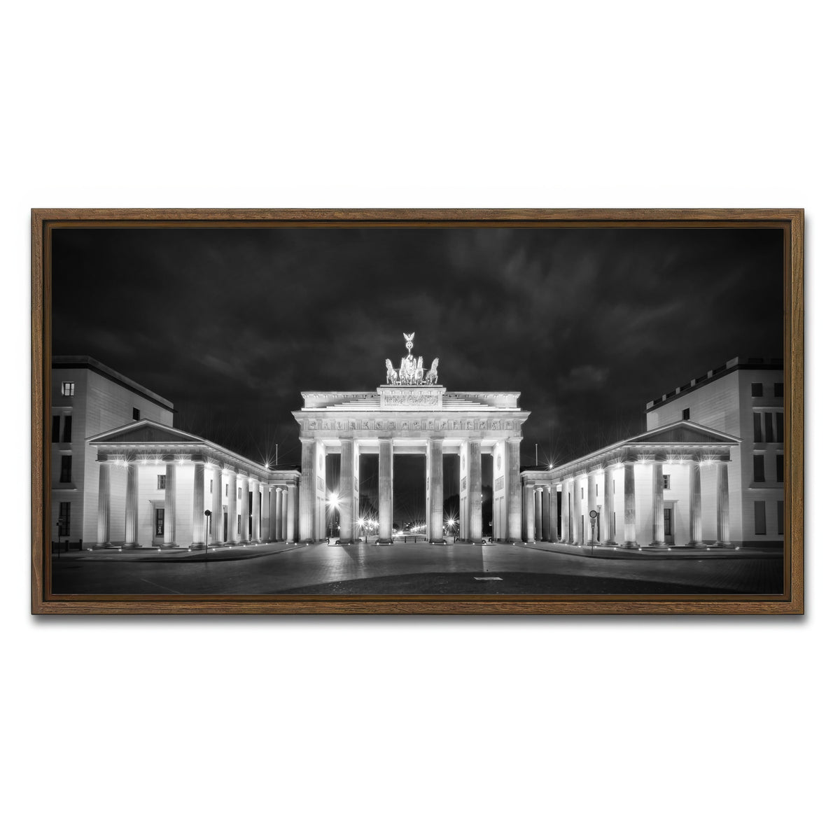 AUTO-MOCKUP WHITE | BERLIN Brandenburg Gate | 1 Piece | Walnut Framed Canvas | group=2x1