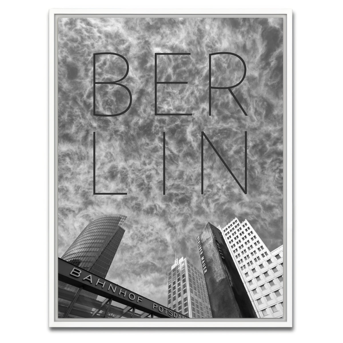 AUTO-MOCKUP WHITE | BERLIN Potsdamer Platz | 1 Piece | White Framed Canvas | group=3x4