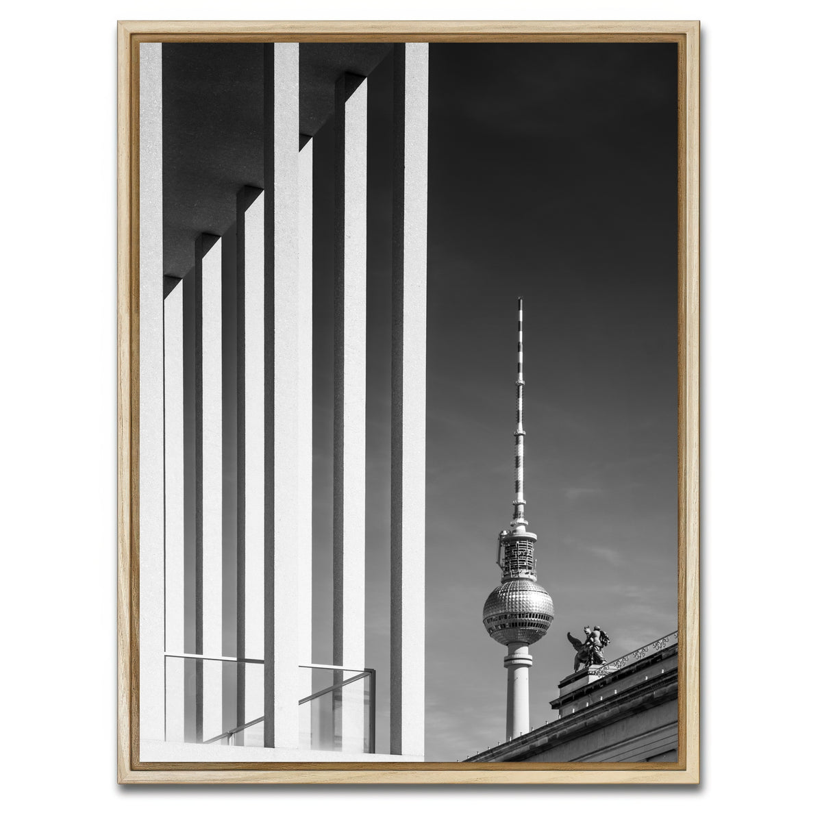 AUTO-MOCKUP WHITE | BERLIN TV Tower & Museum Island | 1 Piece | Natural Framed Canvas | group=3x4