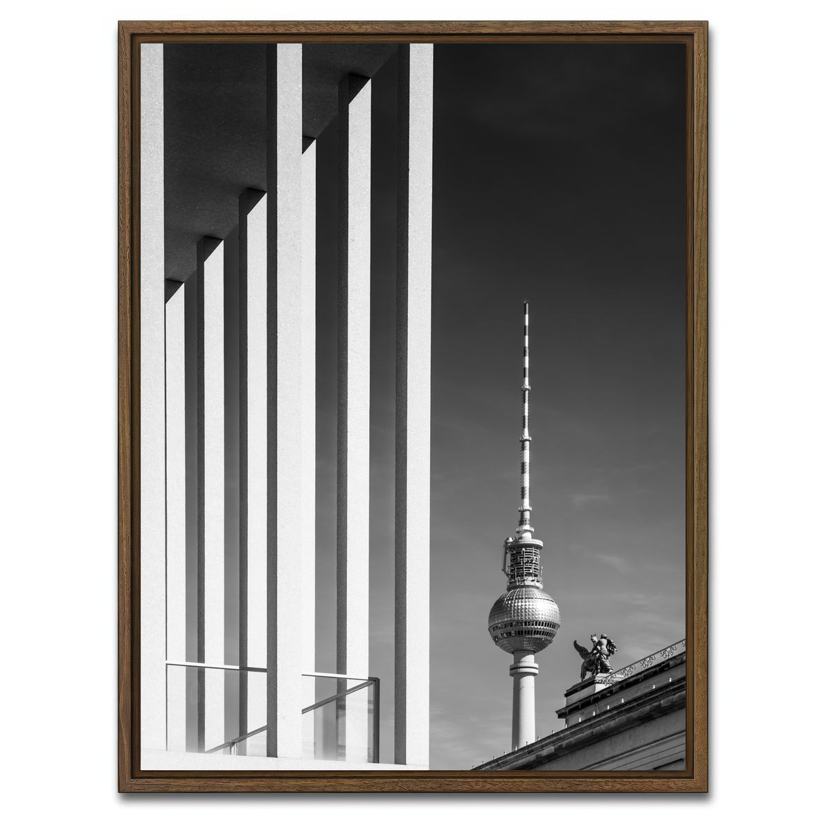 AUTO-MOCKUP WHITE | BERLIN TV Tower & Museum Island | 1 Piece | Walnut Framed Canvas | group=3x4