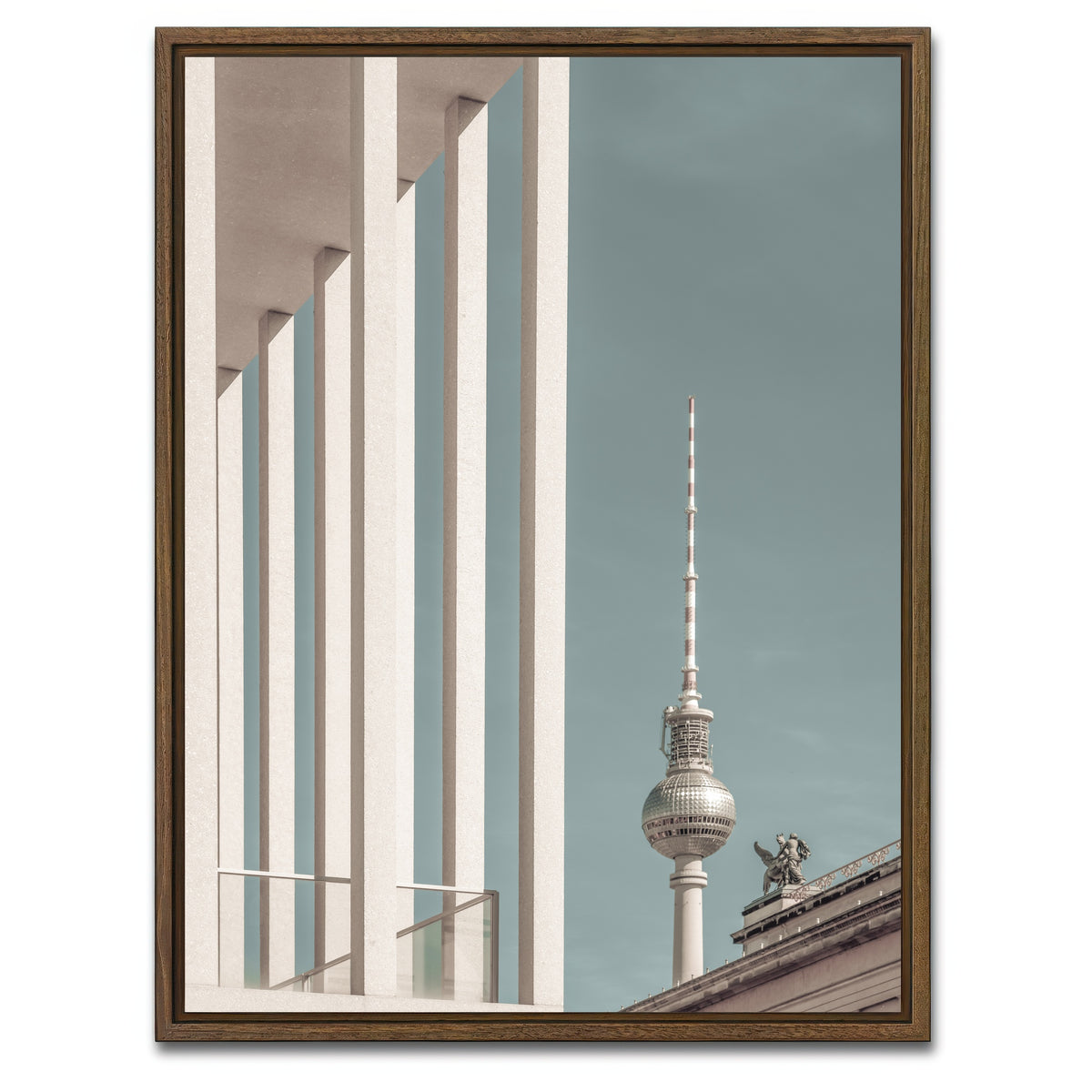 AUTO-MOCKUP WHITE | BERLIN Television Tower & Museum Island | 1 Piece | Walnut Framed Canvas | group=3x4