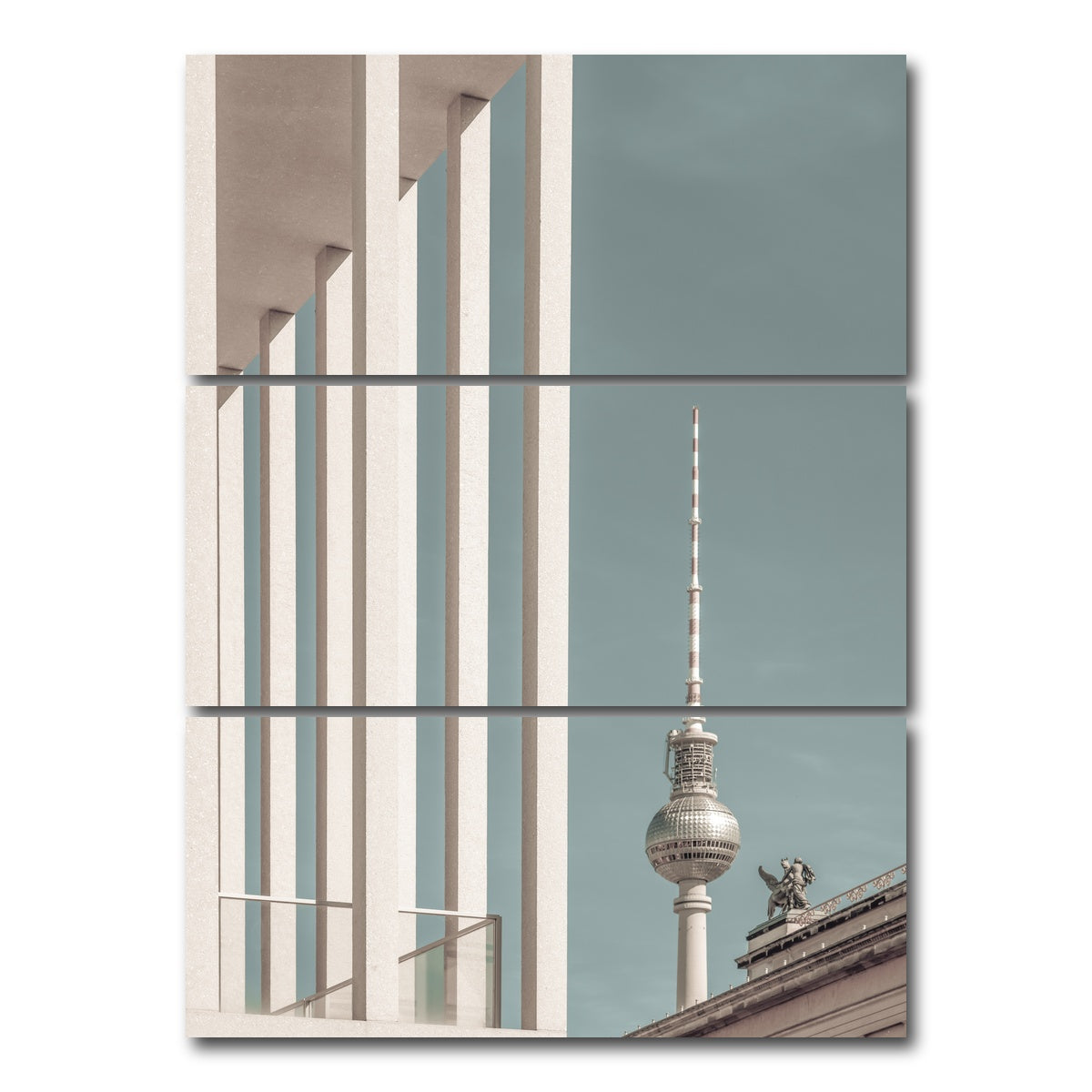 AUTO-MOCKUP WHITE | BERLIN Television Tower & Museum Island | 3 Piece | Gallery Wrap Canvas | group=8x18_stacked