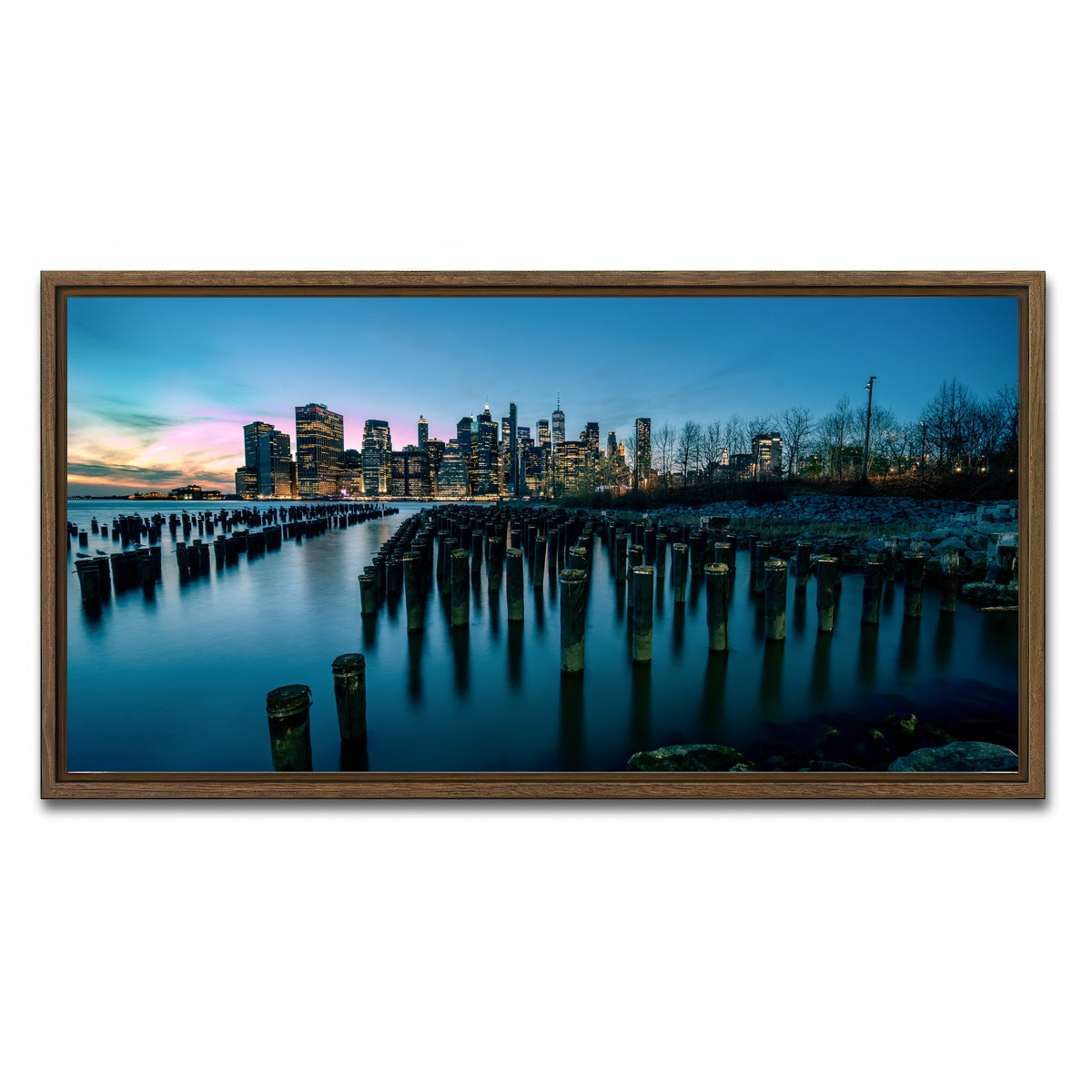 AUTO-MOCKUP WHITE | BK Pier | 1 Piece | Walnut Framed Canvas | group=2x1