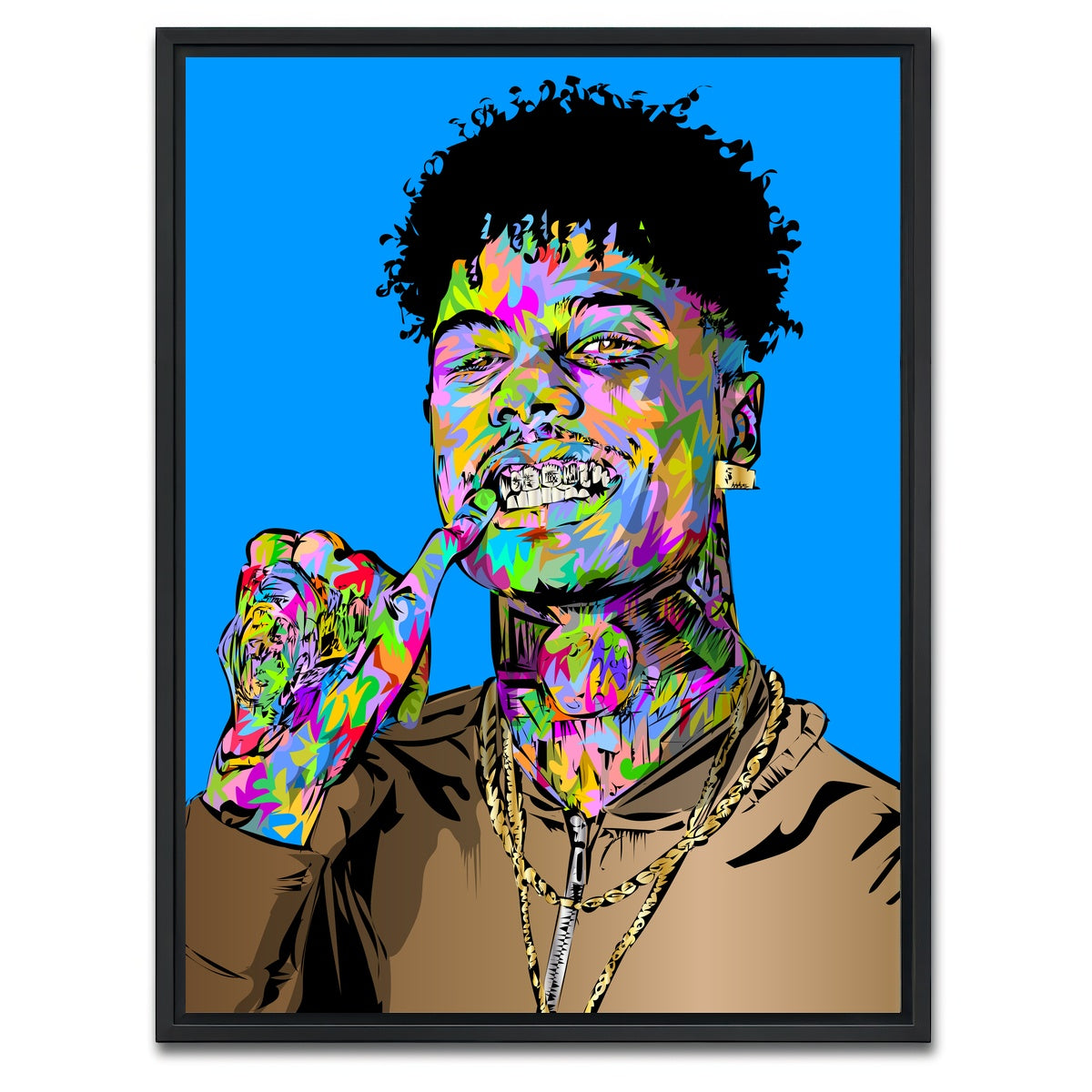 AUTO-MOCKUP WHITE | BLUE FACE | 1 Piece | Black Framed Canvas | group=3x4