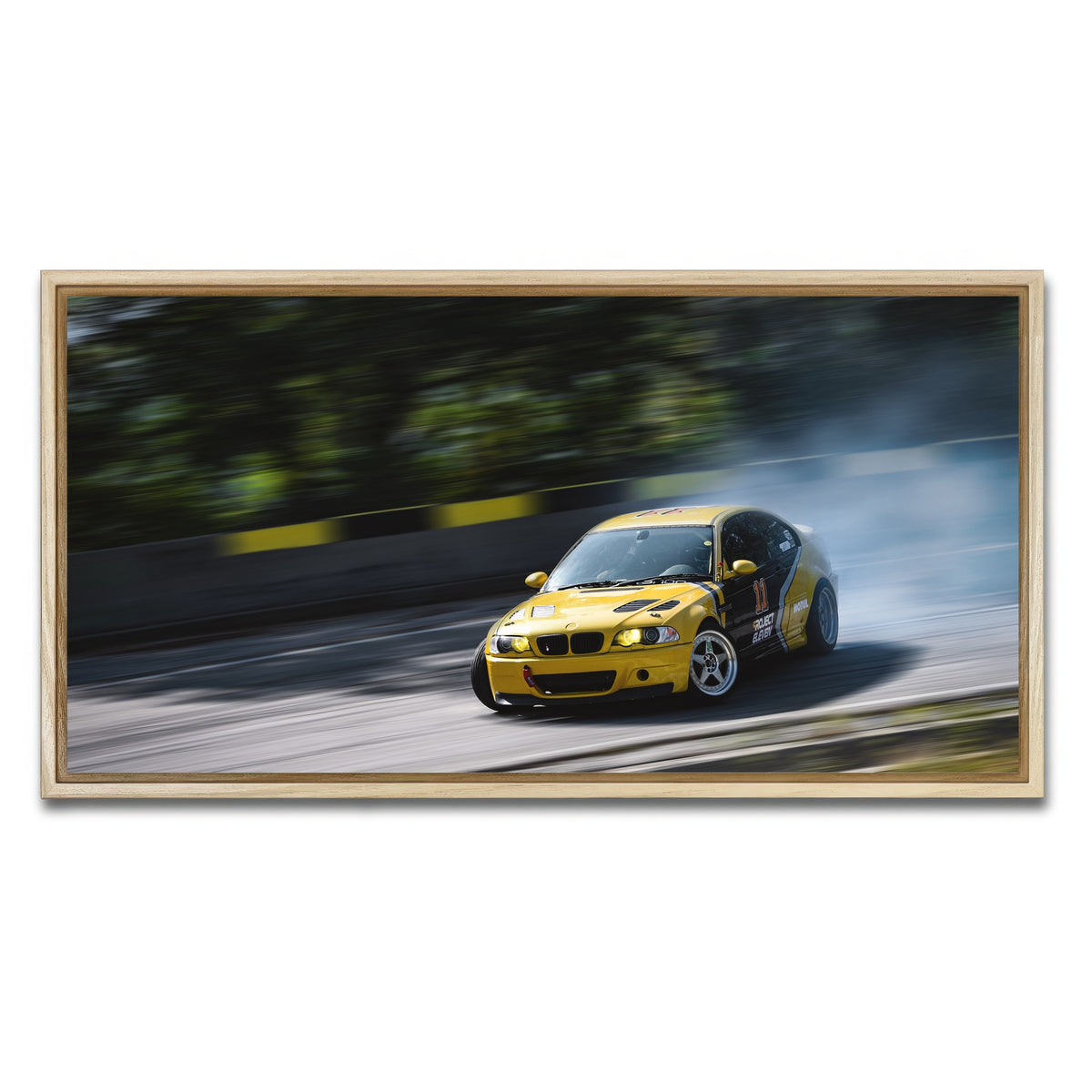 AUTO-MOCKUP WHITE | BMW Racing | 1 Piece | Natural Framed Canvas | group=2x1