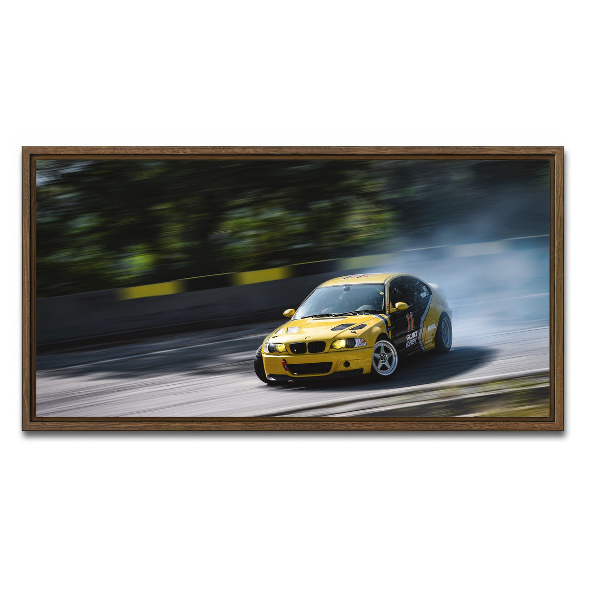 AUTO-MOCKUP WHITE | BMW Racing | 1 Piece | Walnut Framed Canvas | group=2x1