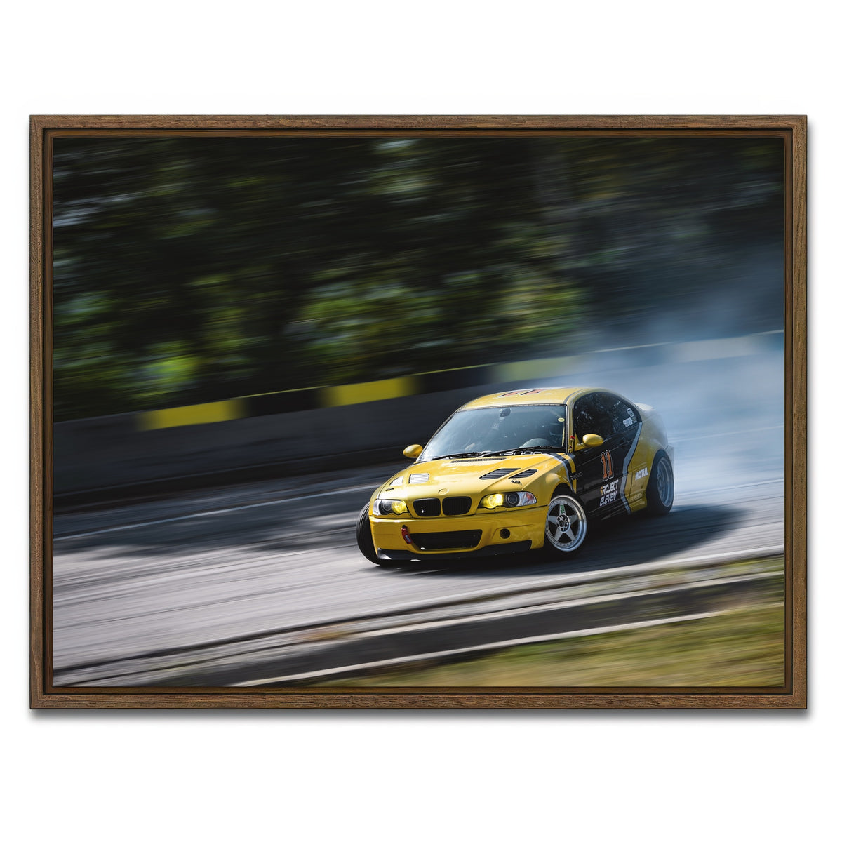 AUTO-MOCKUP WHITE | BMW Racing | 1 Piece | Walnut Framed Canvas | group=4x3