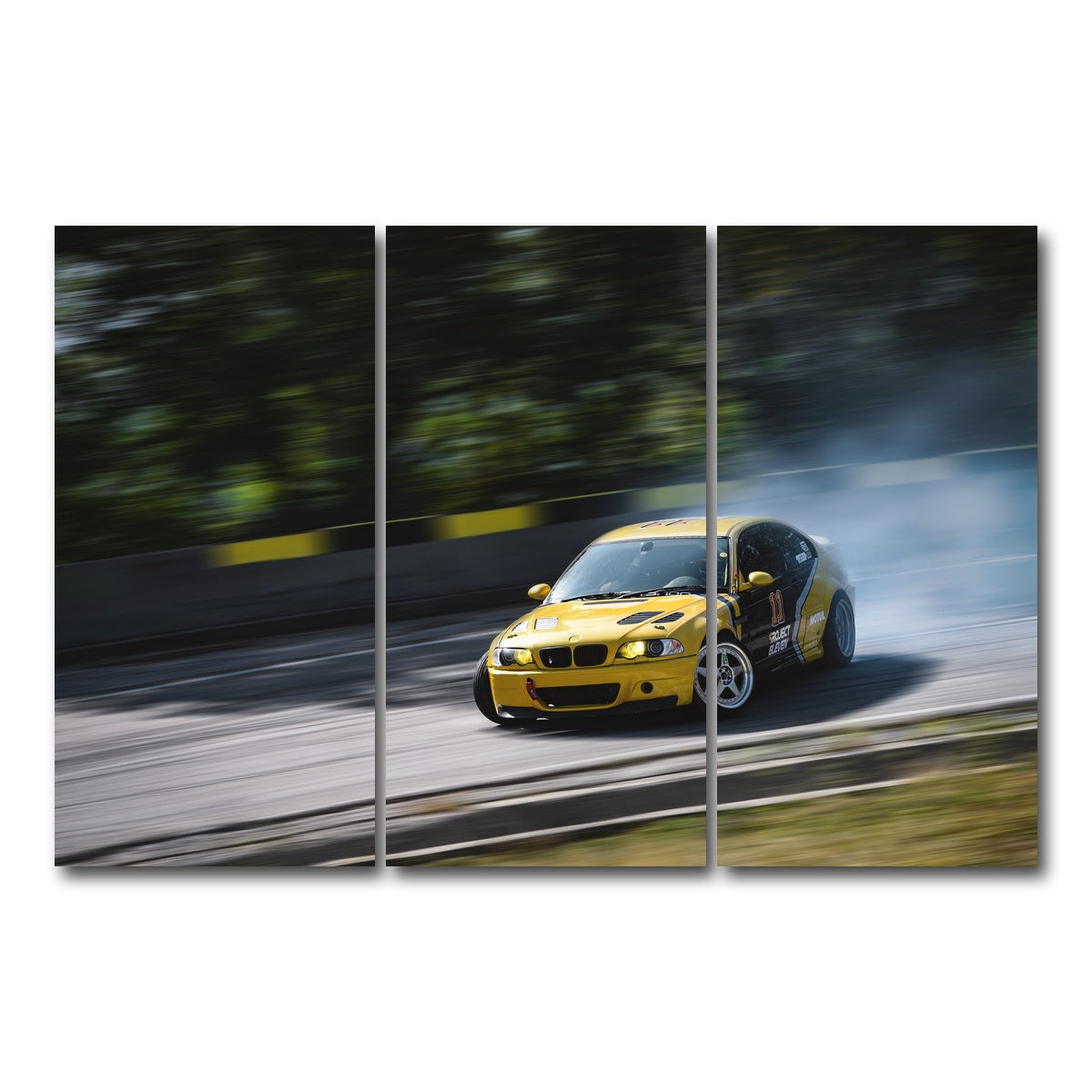 AUTO-MOCKUP WHITE | BMW Racing | 3 Piece | Gallery Wrap Canvas | group=12x24