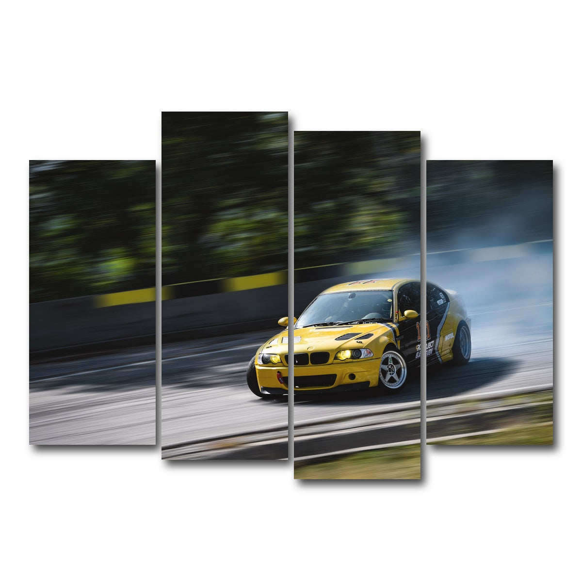 AUTO-MOCKUP WHITE | BMW Racing | 4 Piece | Gallery Wrap Canvas | group=4_normal