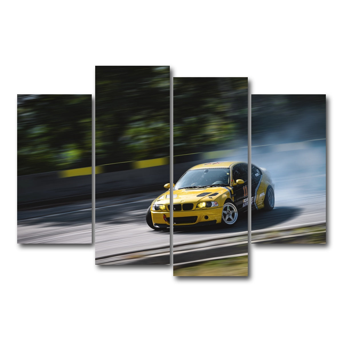 AUTO-MOCKUP WHITE | BMW Racing | 4 Piece | Gallery Wrap Canvas | group=4_short