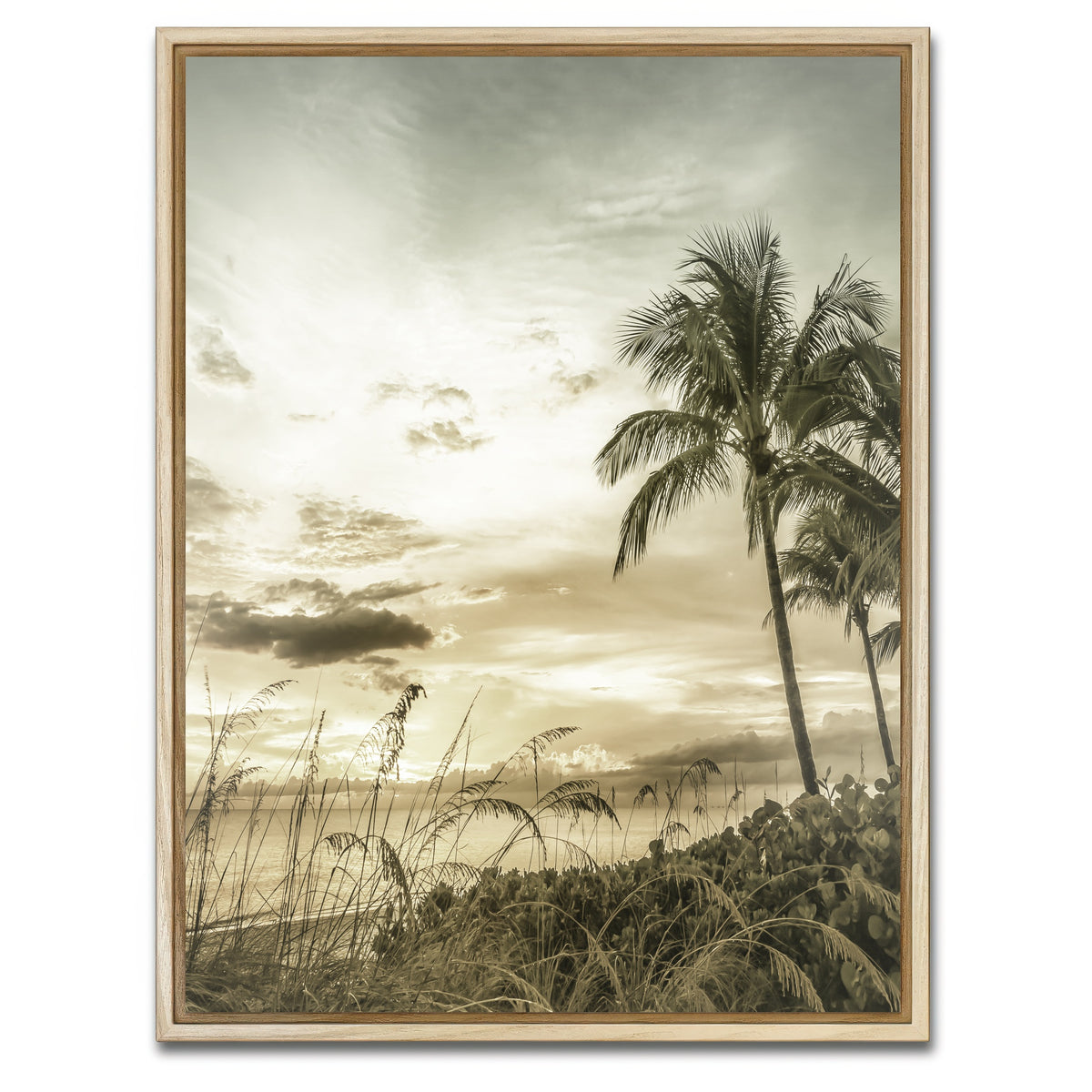 AUTO-MOCKUP WHITE | BONITA BEACH Vintage Sunset | 1 Piece | Natural Framed Canvas | group=3x4
