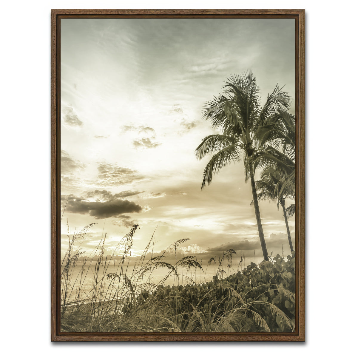 AUTO-MOCKUP WHITE | BONITA BEACH Vintage Sunset | 1 Piece | Walnut Framed Canvas | group=3x4