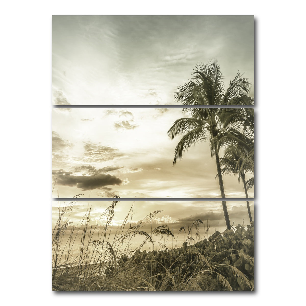 AUTO-MOCKUP WHITE | BONITA BEACH Vintage Sunset | 3 Piece | Gallery Wrap Canvas | group=8x18_stacked