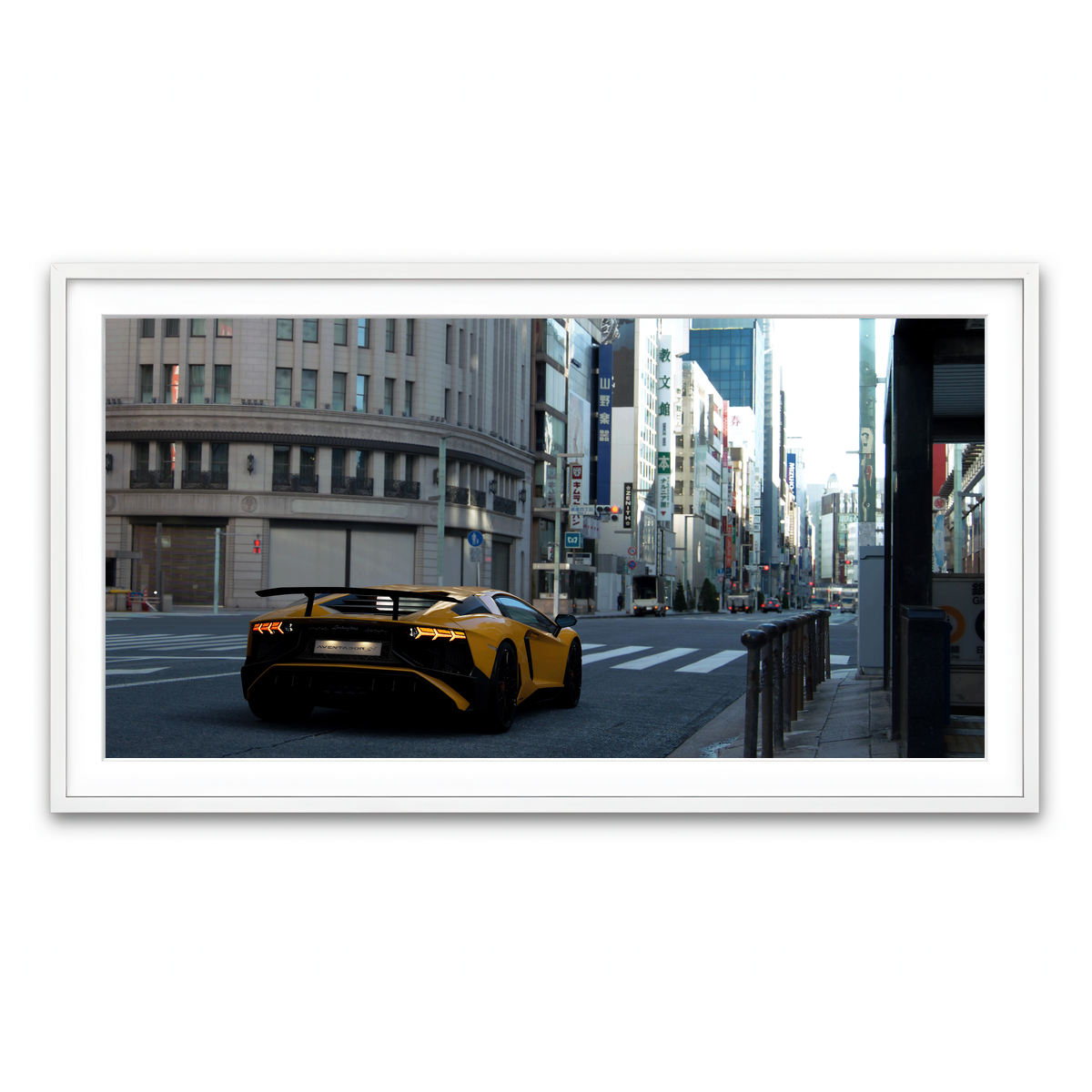 Framed Print 2x1 White