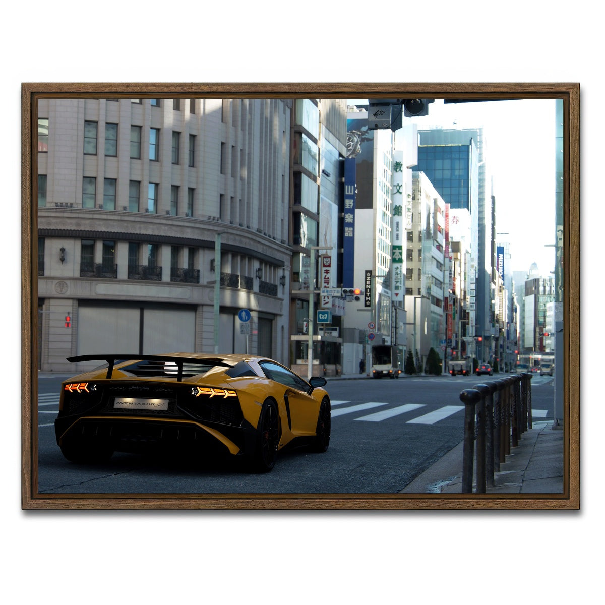 AUTO-MOCKUP WHITE | BOSS FIGHT | 1 Piece | Walnut Framed Canvas | group=4x3
