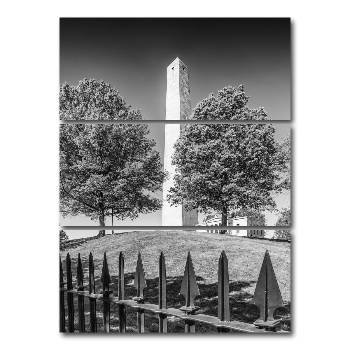 AUTO-MOCKUP WHITE | BOSTON Bunker Hill Monument | 3 Piece | Gallery Wrap Canvas | group=8x18_stacked
