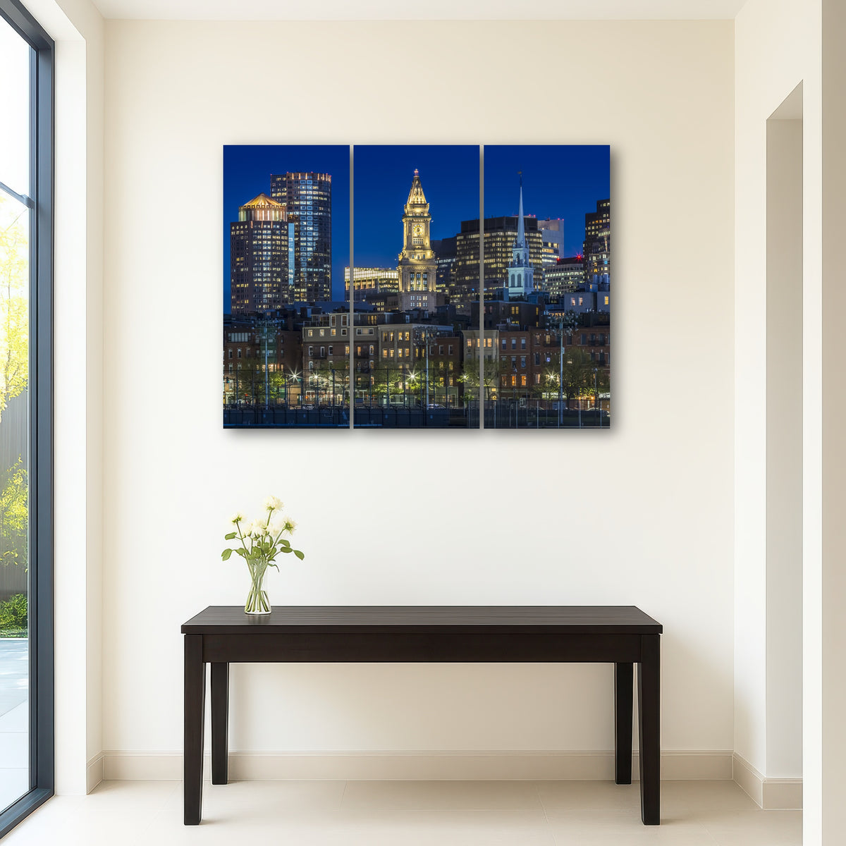 AUTO-MOCKUP ROOM | BOSTON Evening Skyline of North End & Financial District