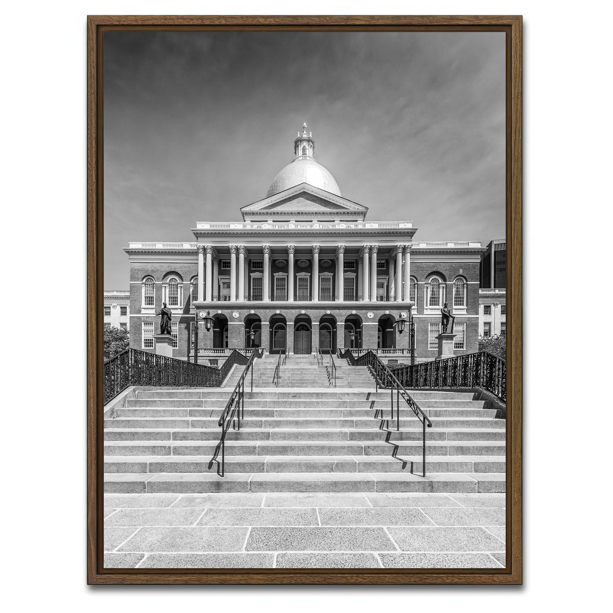 AUTO-MOCKUP WHITE | BOSTON Massachusetts State House | 1 Piece | Walnut Framed Canvas | group=3x4