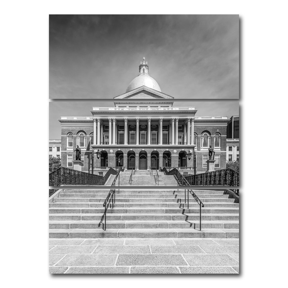 AUTO-MOCKUP WHITE | BOSTON Massachusetts State House | 3 Piece | Gallery Wrap Canvas | group=8x18_stacked