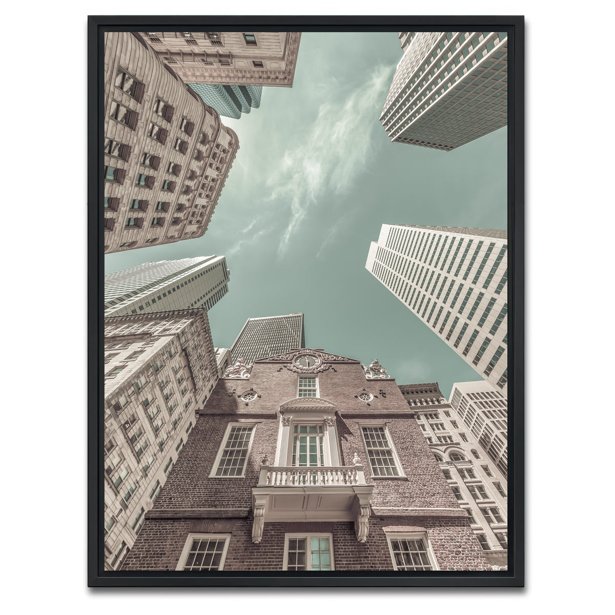 AUTO-MOCKUP WHITE | BOSTON Old State House | 1 Piece | Black Framed Canvas | group=3x4