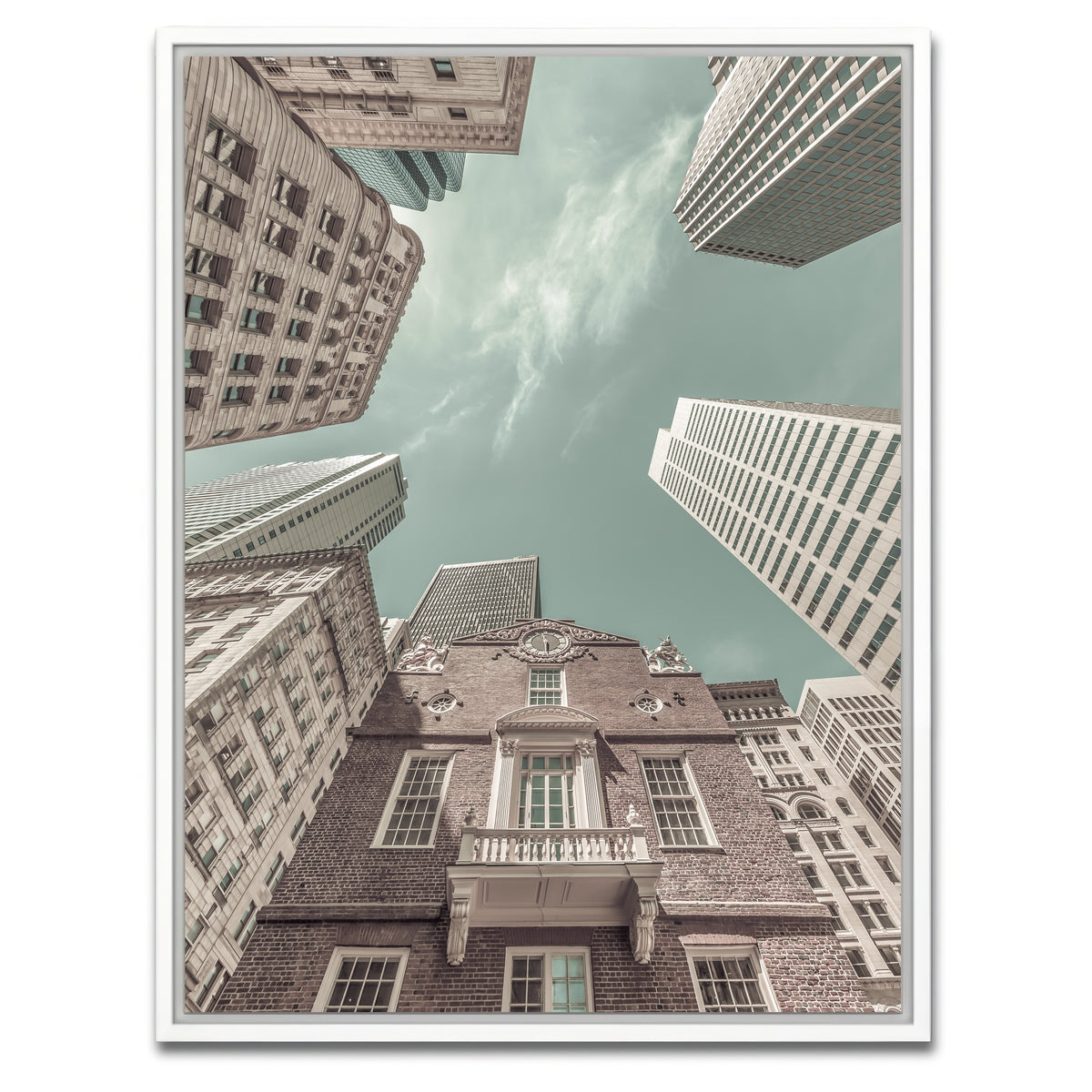 AUTO-MOCKUP WHITE | BOSTON Old State House | 1 Piece | White Framed Canvas | group=3x4
