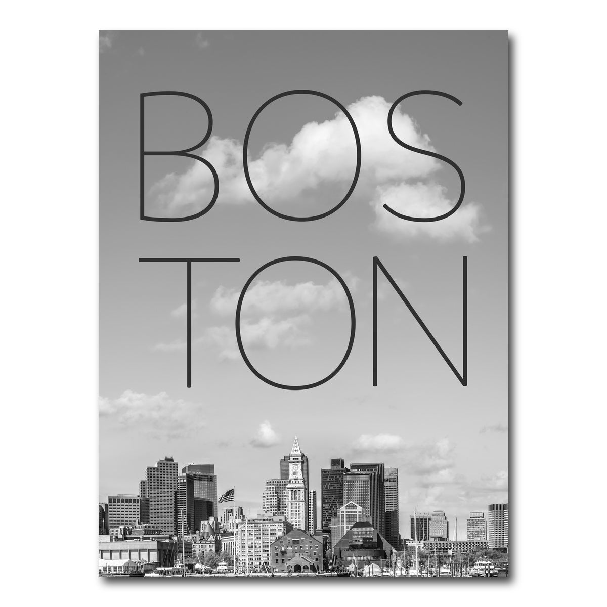 AUTO-MOCKUP WHITE | BOSTON Skyline Financial District | 1 Piece | Gallery Wrap Canvas | group=3x4