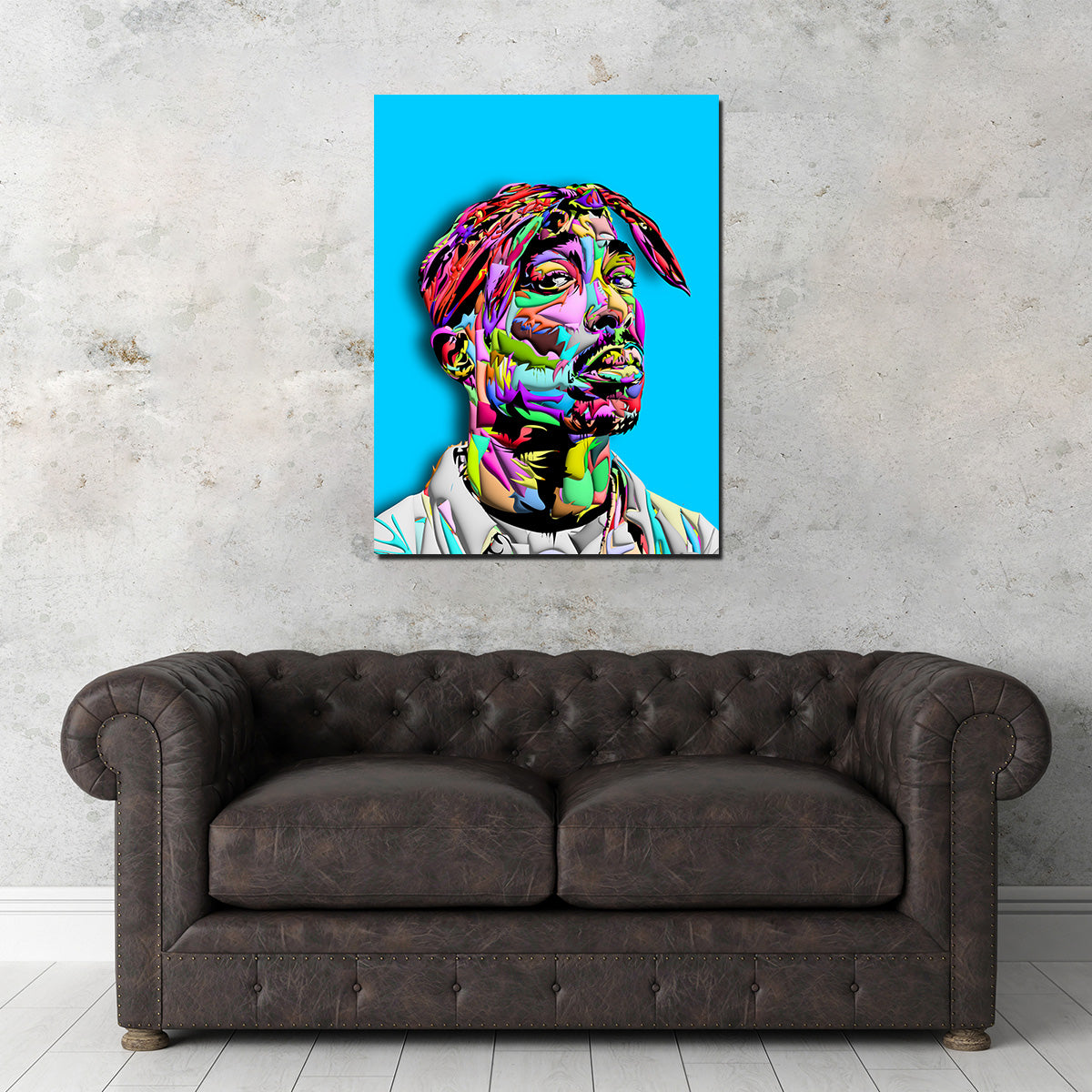 2pac Blue Wall Art