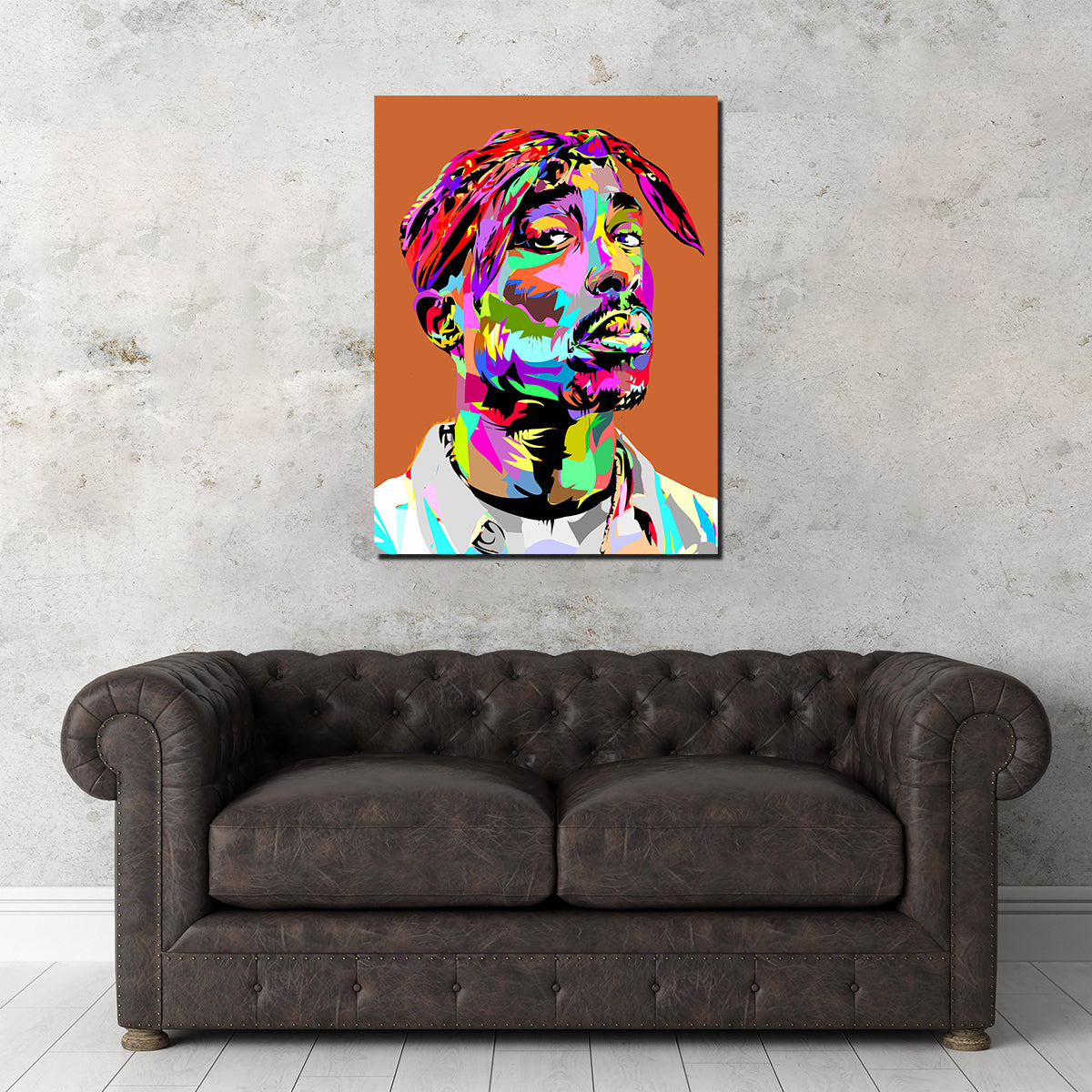 Brown Tupac Red Wall Art