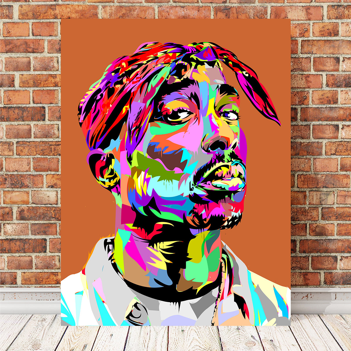 Brown Tupac Red Wall Art