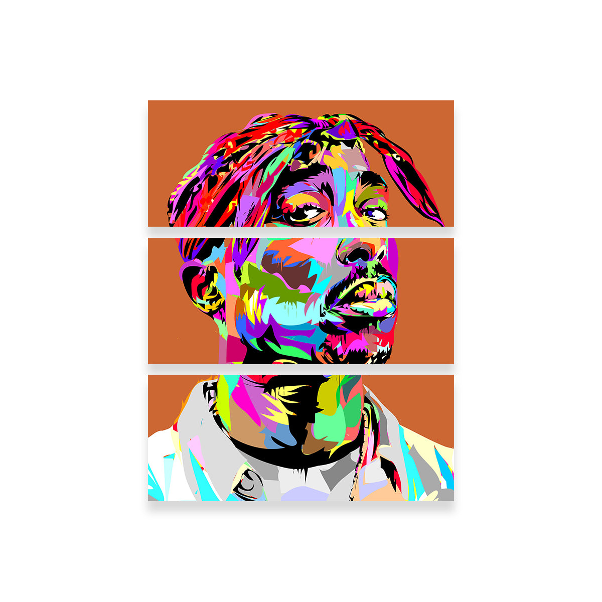 Brown Tupac Red Wall Art