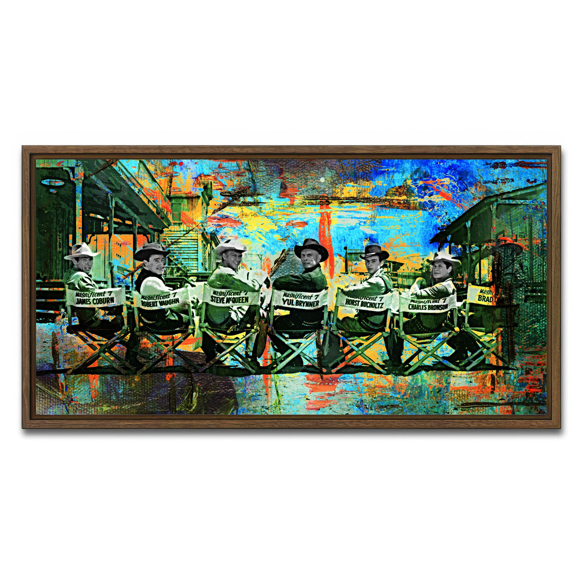 AUTO-MOCKUP WHITE | BTS Magnificent Seven | 1 Piece | Walnut Framed Canvas | group=2x1