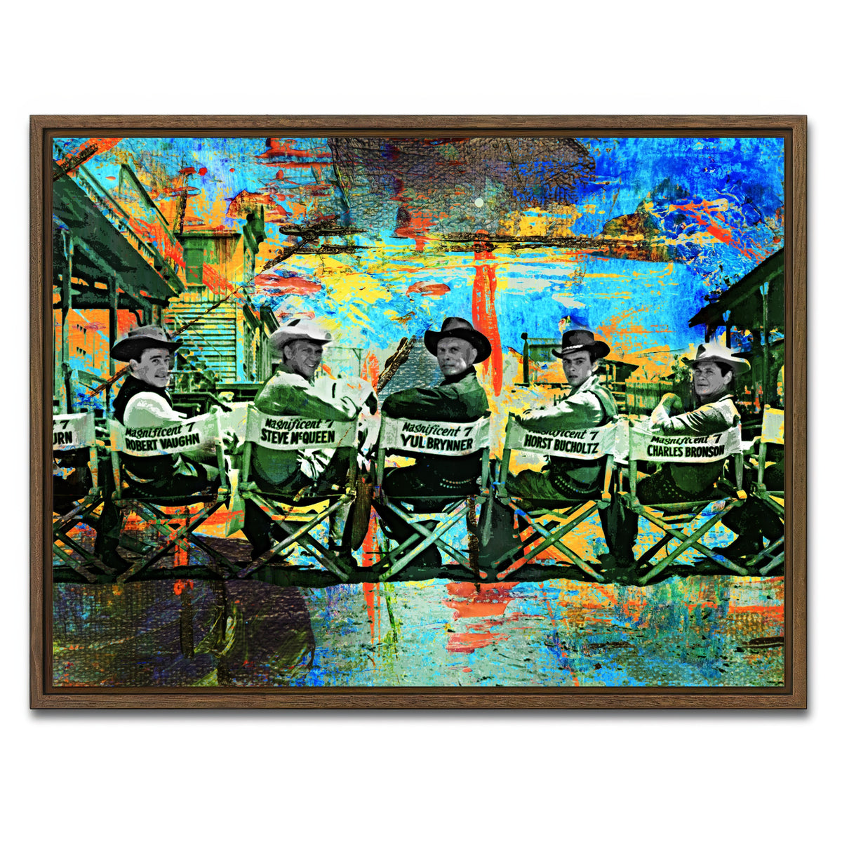 AUTO-MOCKUP WHITE | BTS Magnificent Seven | 1 Piece | Walnut Framed Canvas | group=4x3