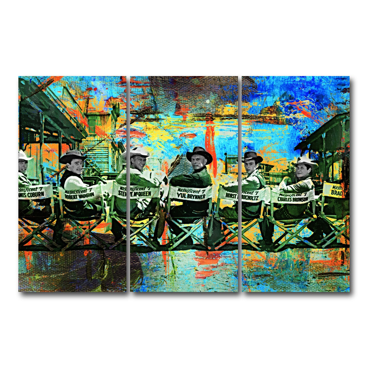 AUTO-MOCKUP WHITE | BTS Magnificent Seven | 3 Piece | Gallery Wrap Canvas | group=12x24