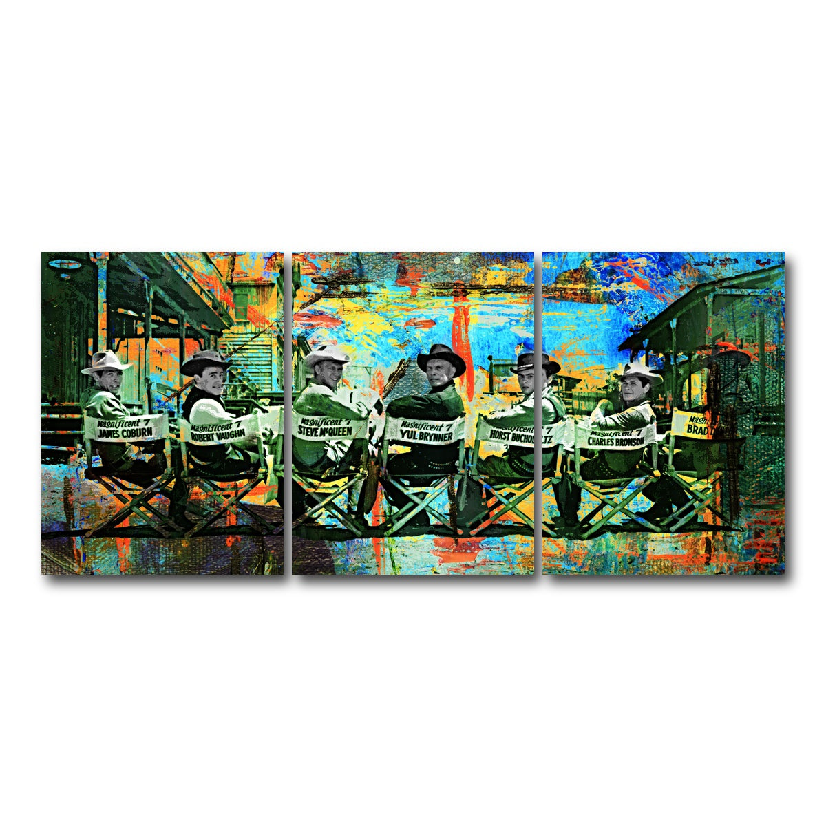 AUTO-MOCKUP WHITE | BTS Magnificent Seven | 3 Piece | Gallery Wrap Canvas | group=18x24