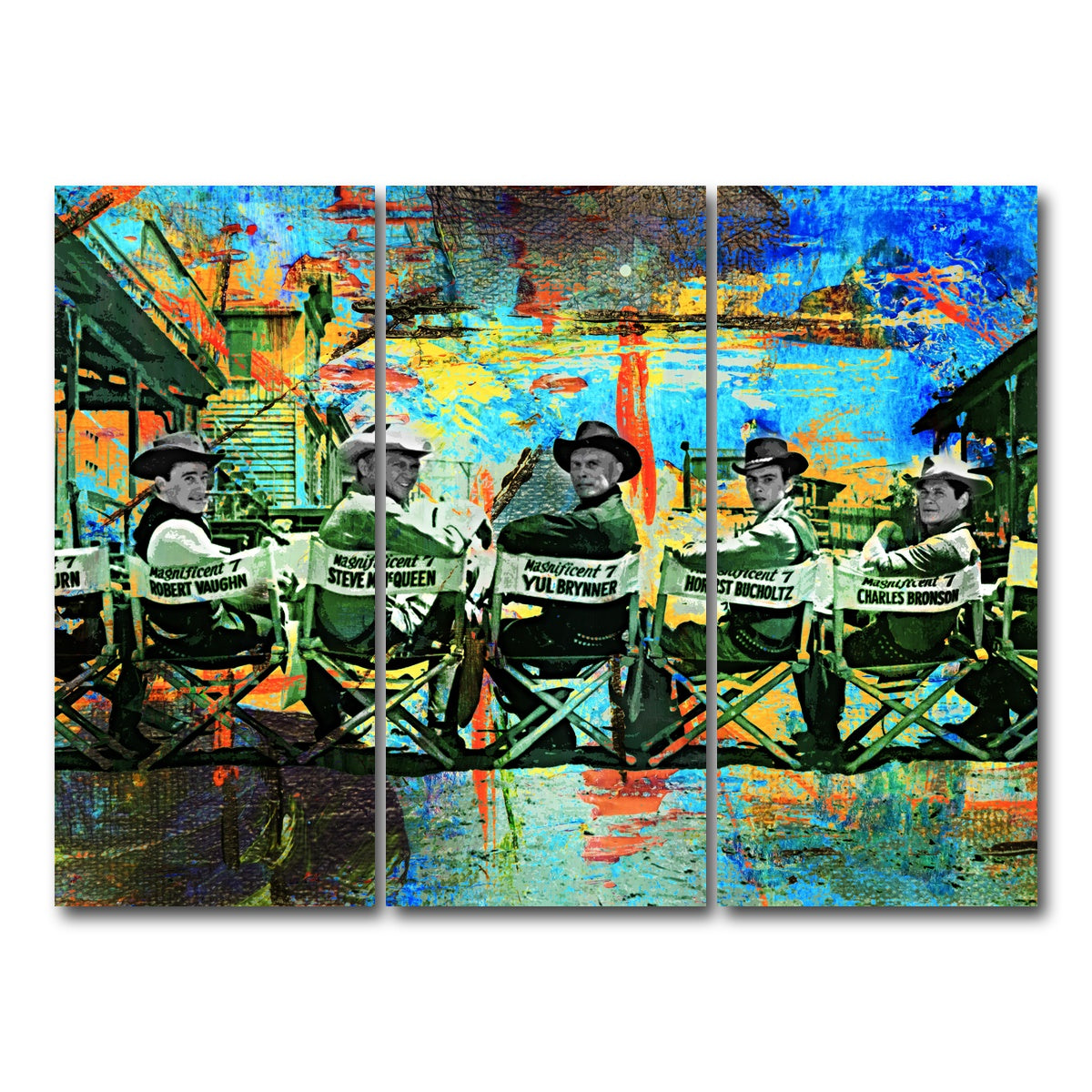 AUTO-MOCKUP WHITE | BTS Magnificent Seven | 3 Piece | Gallery Wrap Canvas | group=8x18