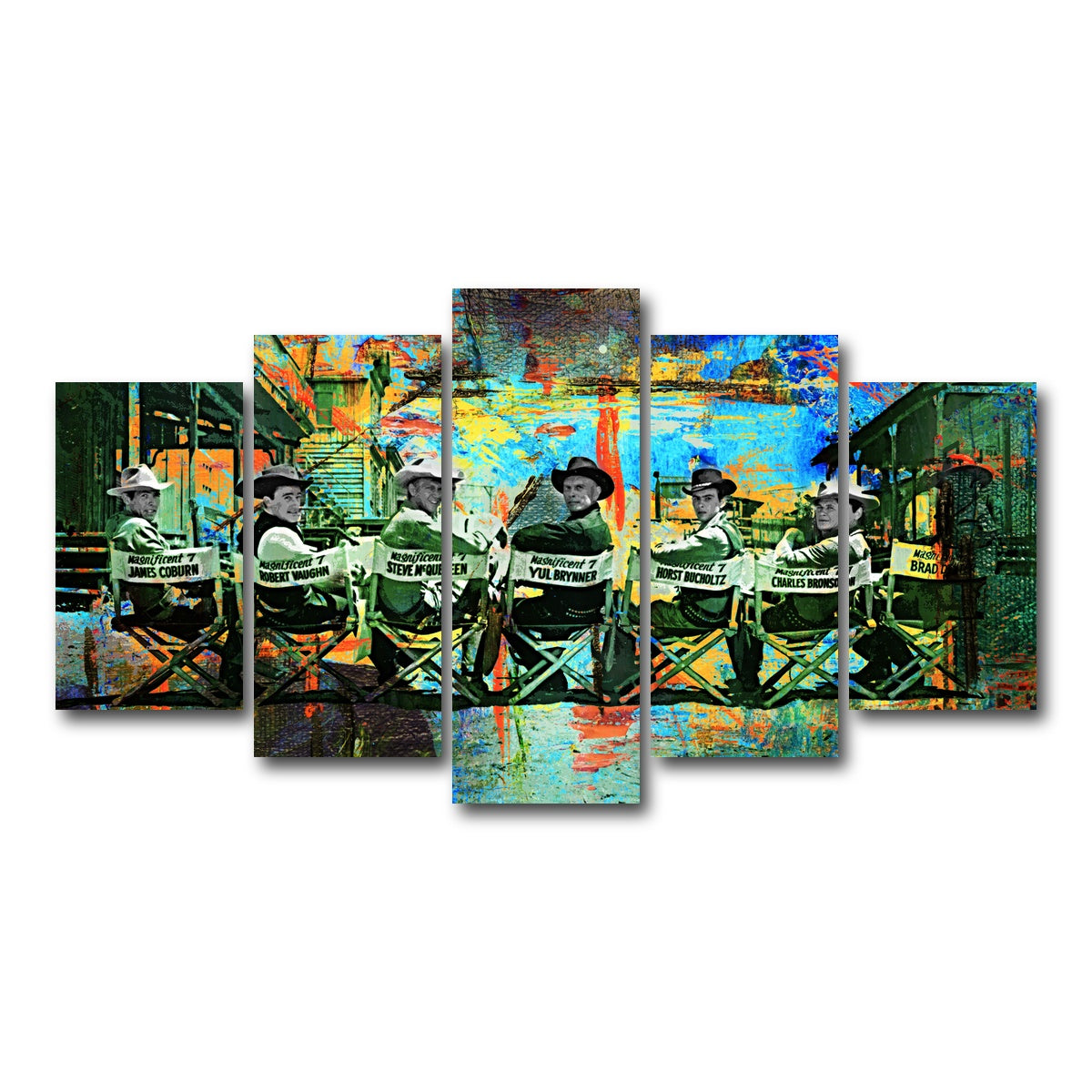 AUTO-MOCKUP WHITE | BTS Magnificent Seven | 5 Piece | Gallery Wrap Canvas | group=5_normal