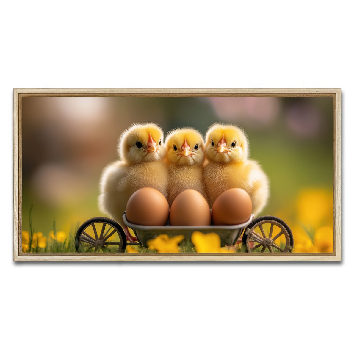 AUTO-MOCKUP WHITE | Baby Chicken Eggs | 1 Piece | Natural Framed Canvas | group=2x1