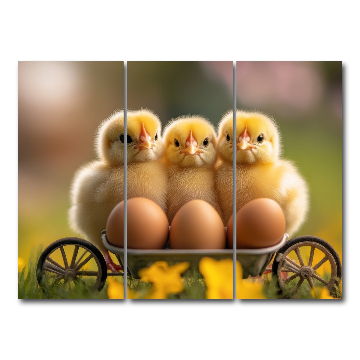 AUTO-MOCKUP WHITE | Baby Chicken Eggs | 3 Piece | Gallery Wrap Canvas | group=8x18