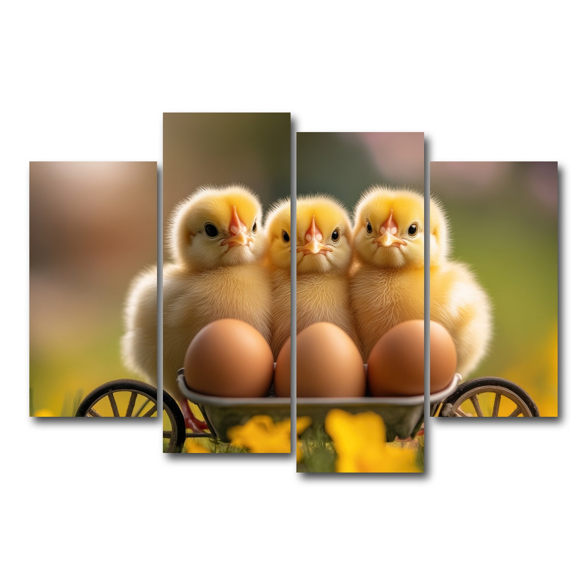AUTO-MOCKUP WHITE | Baby Chicken Eggs | 4 Piece | Gallery Wrap Canvas | group=4_short