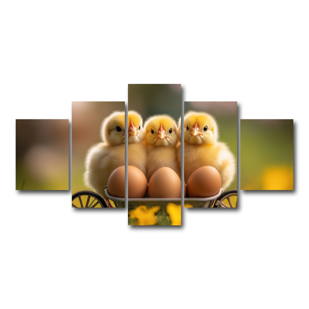 AUTO-MOCKUP WHITE | Baby Chicken Eggs | 5 Piece | Gallery Wrap Canvas | group=5_short