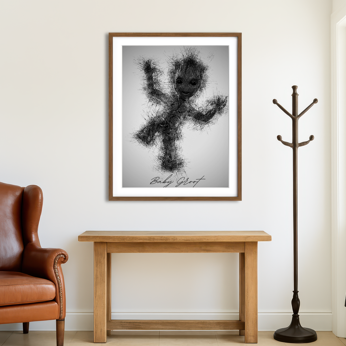 AUTO-MOCKUP ROOM | Baby Groot Wall Art