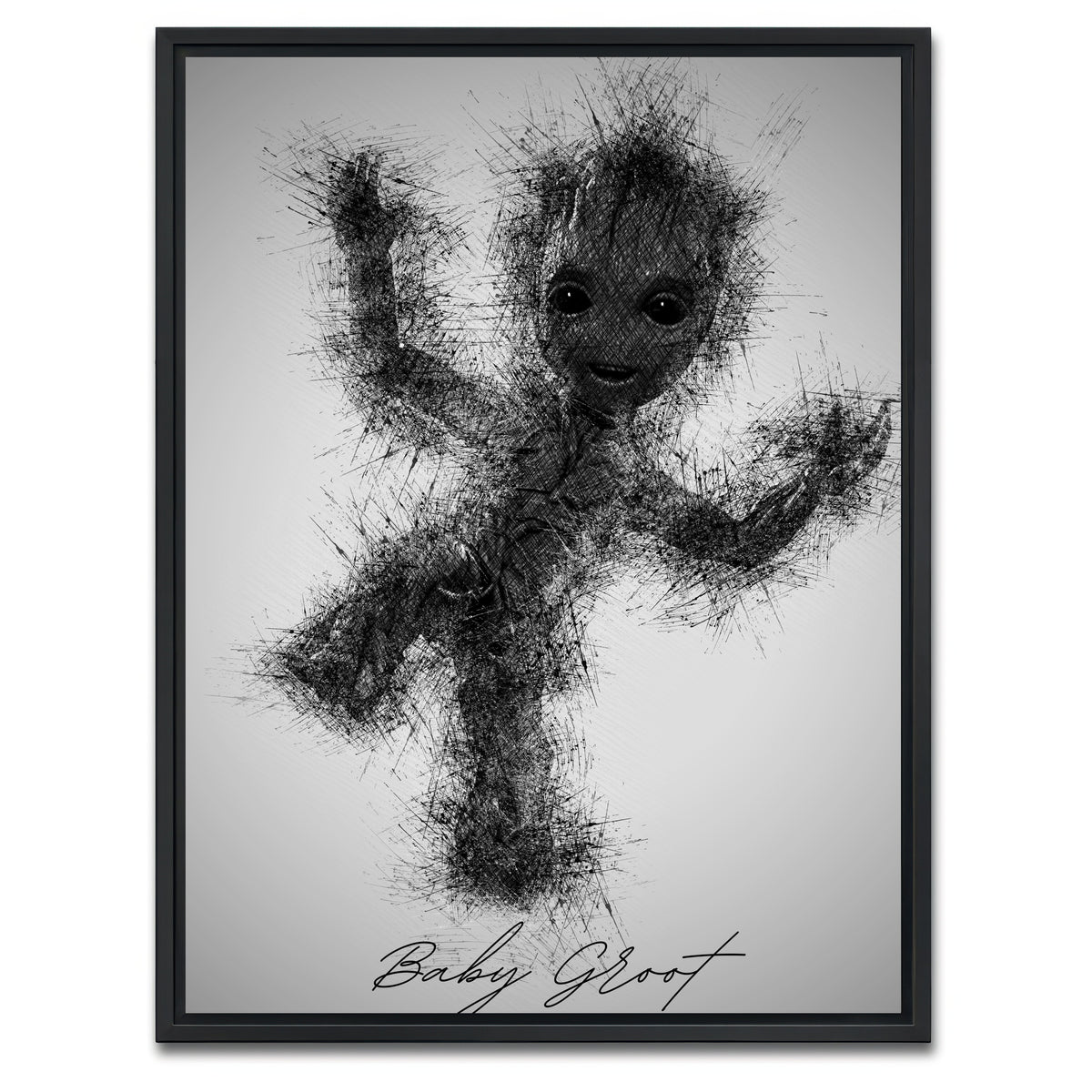 AUTO-MOCKUP WHITE | Baby Groot | 1 Piece | Black Framed Canvas | group=3x4