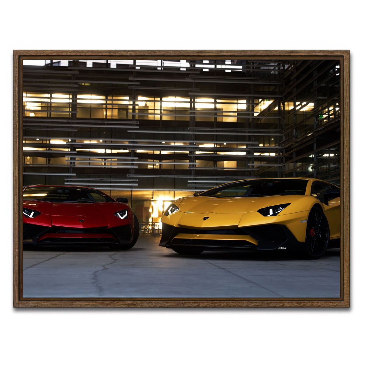 AUTO-MOCKUP WHITE | Bad Boy Combo | 1 Piece | Walnut Framed Canvas | group=4x3