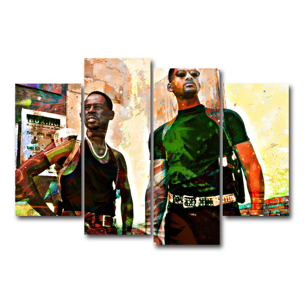 AUTO-MOCKUP WHITE | Bad Boys | 4 Piece | Gallery Wrap Canvas | group=4_short
