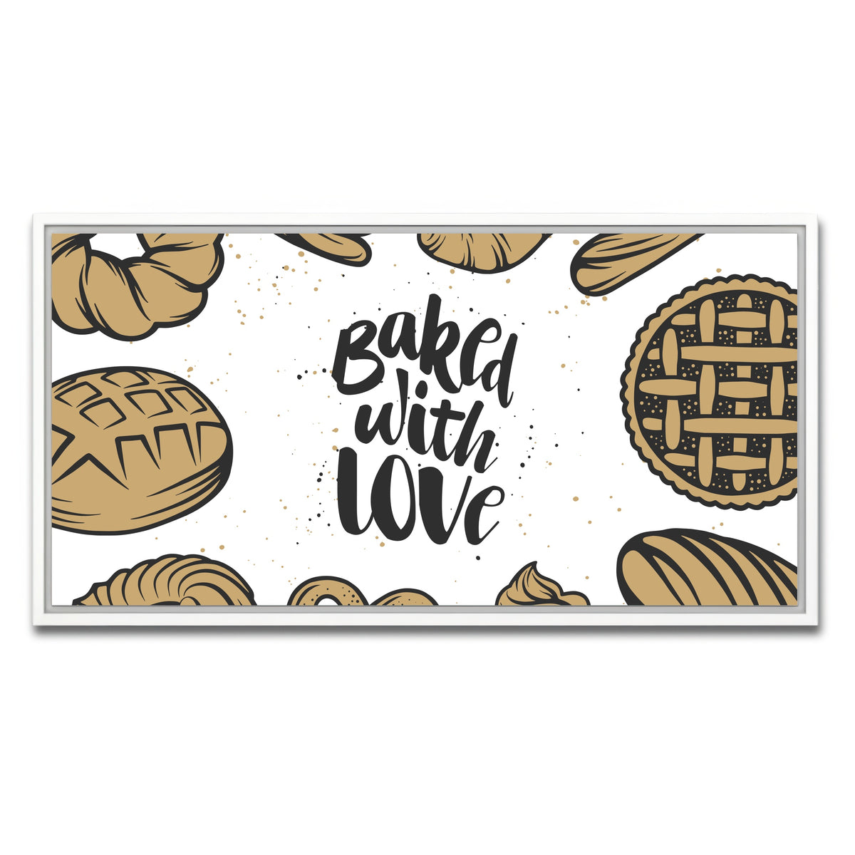AUTO-MOCKUP WHITE | Baked With Love | 1 Piece | White Framed Canvas | group=2x1